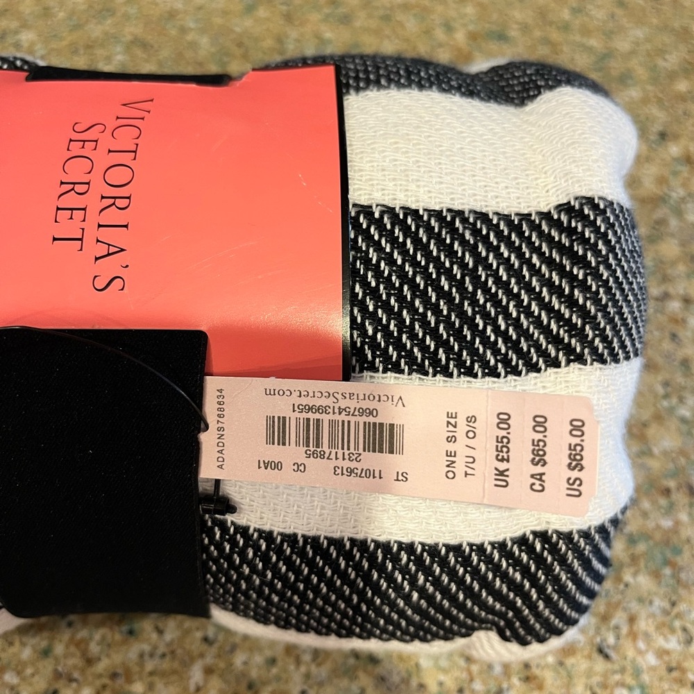 Victoria's Secret Black and White Striped Casual Socks